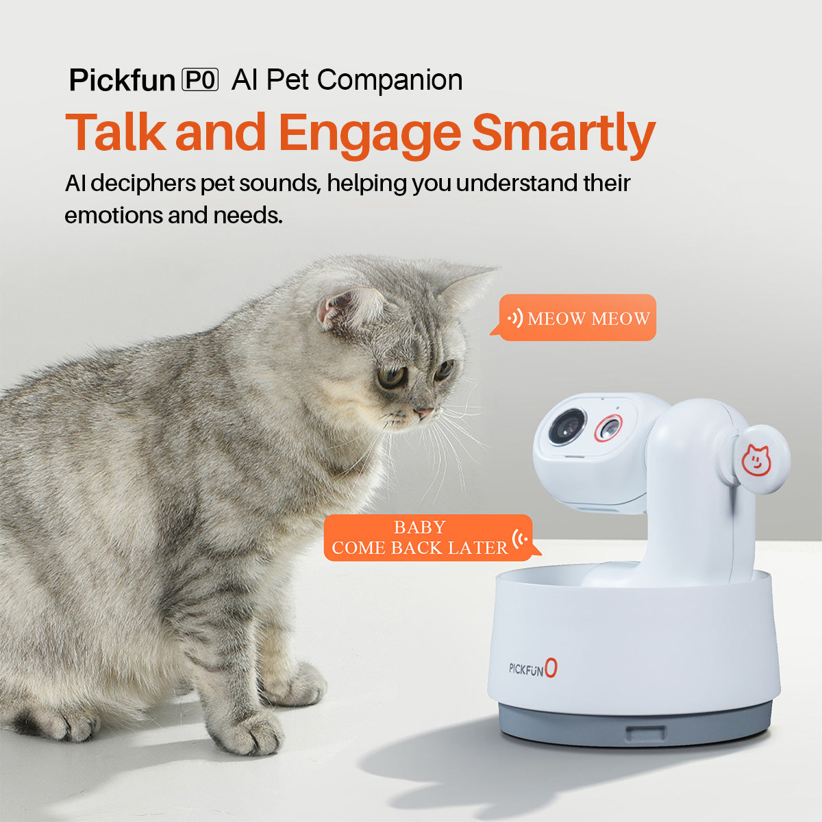 Pickfun PO 360° AI Pet Tracking And Monitoring Camera With App And Cloud Storage