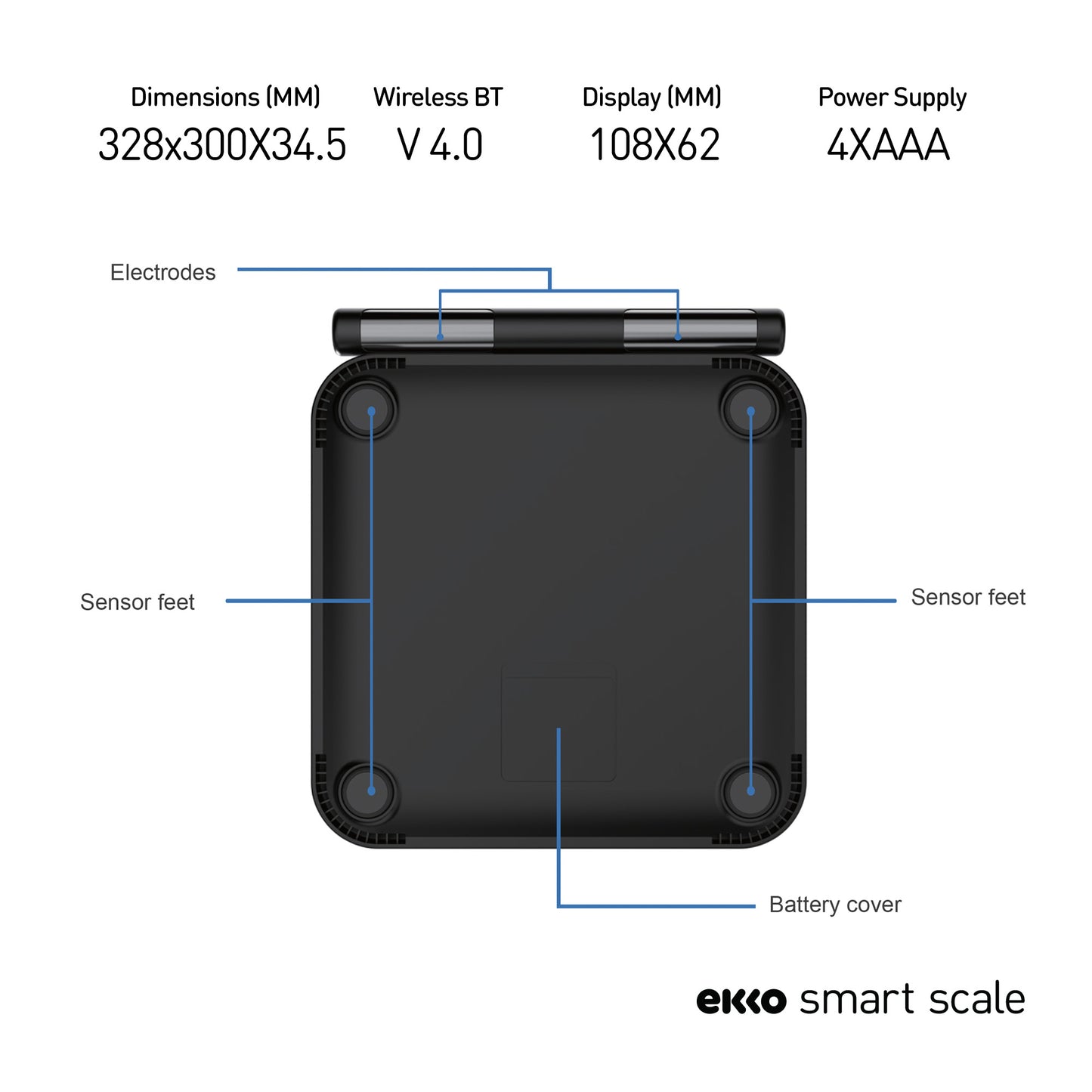 Ekko Smart Body Fat Scale with 18 Health Parameter Fitness Tracking App
