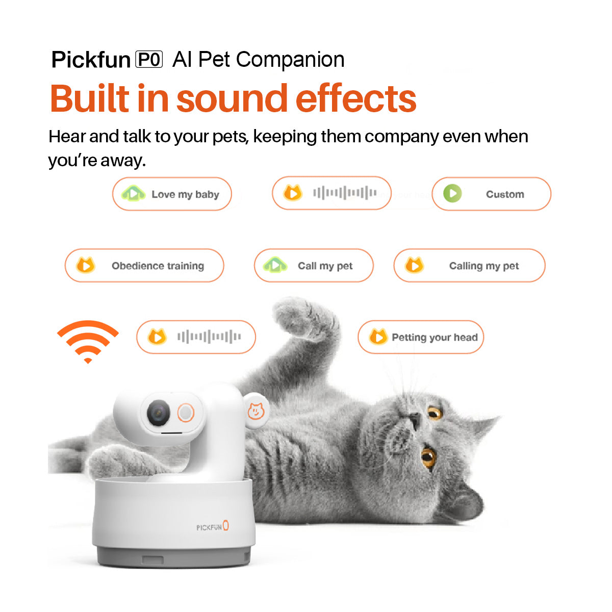 Pickfun PO 360° AI Pet Tracking And Monitoring Camera With App And Cloud Storage