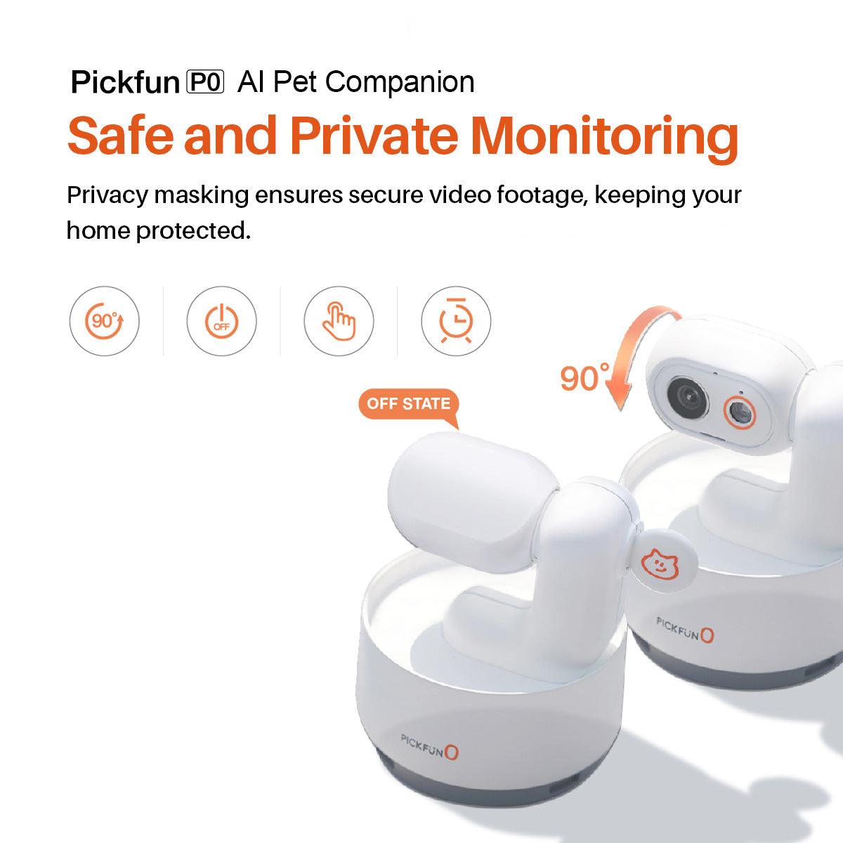 Pickfun PO 360° AI Pet Tracking And Monitoring Camera With App And Cloud Storage