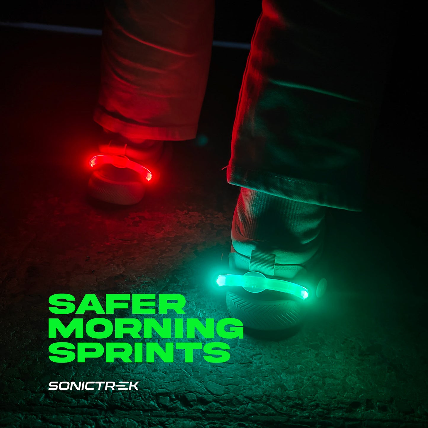 Sonictrek Pulsar LED Running Shoe Safety Lights For All Shoe Brands And Sizes 2 Pack