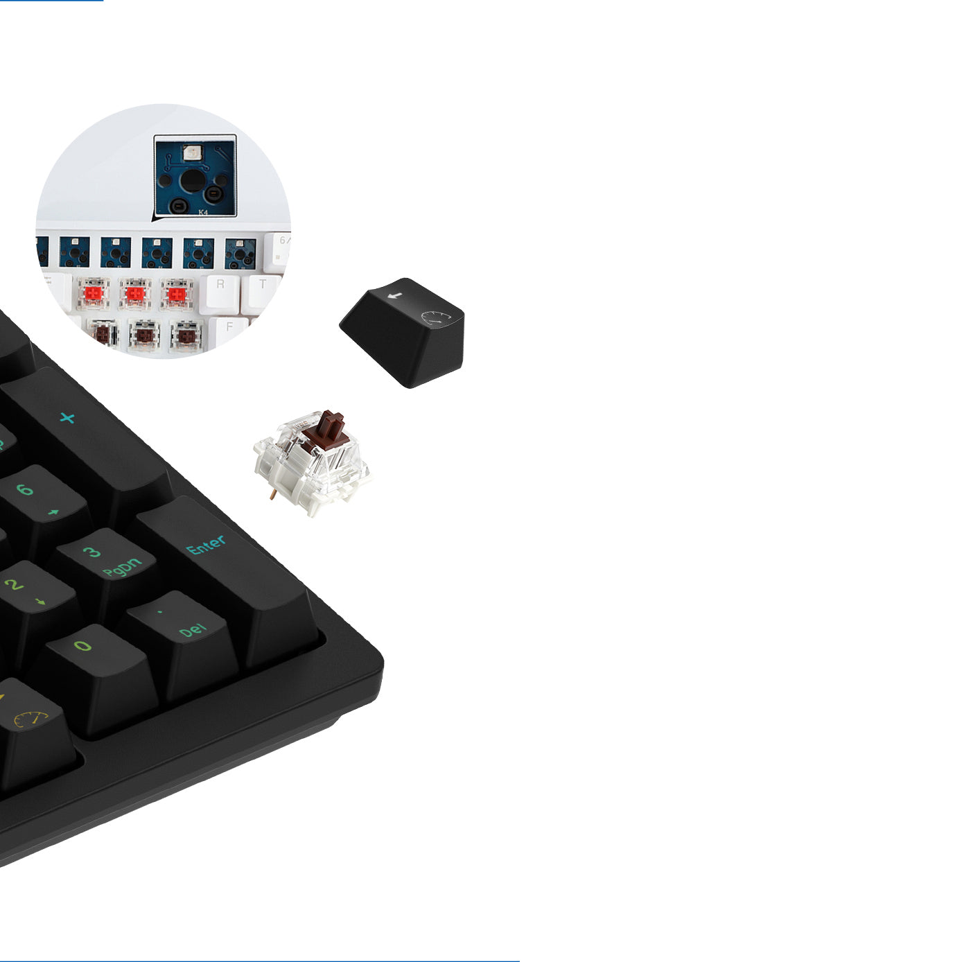 Nuraboost Blade Smart Mechanical Keyboard With USB Hub And Hot Swappable Keys