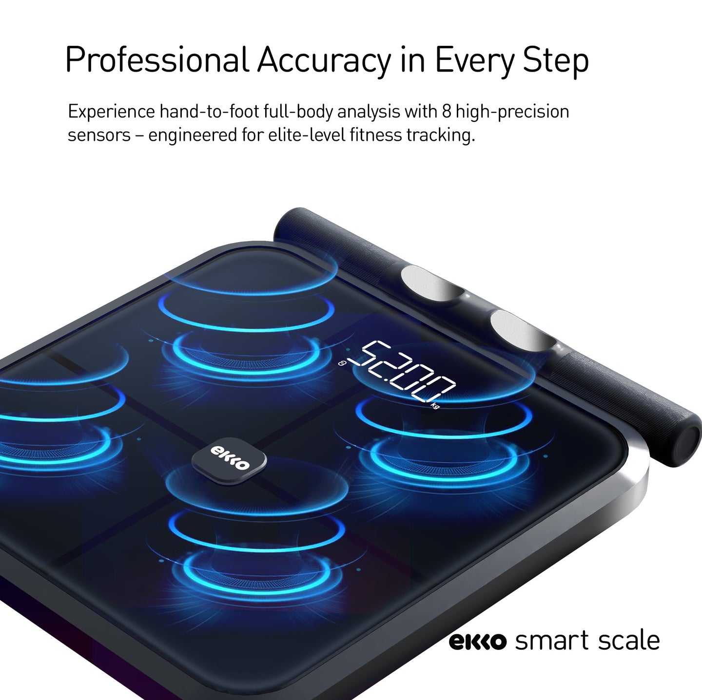 Ekko Smart Body Fat Scale with 18 Health Parameter Fitness Tracking App motion sensor