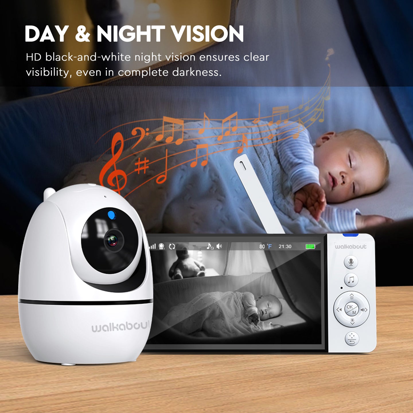 Walkabout 360 View HD Wireless Full HD Resolution Video Baby Monitor infrared night vision