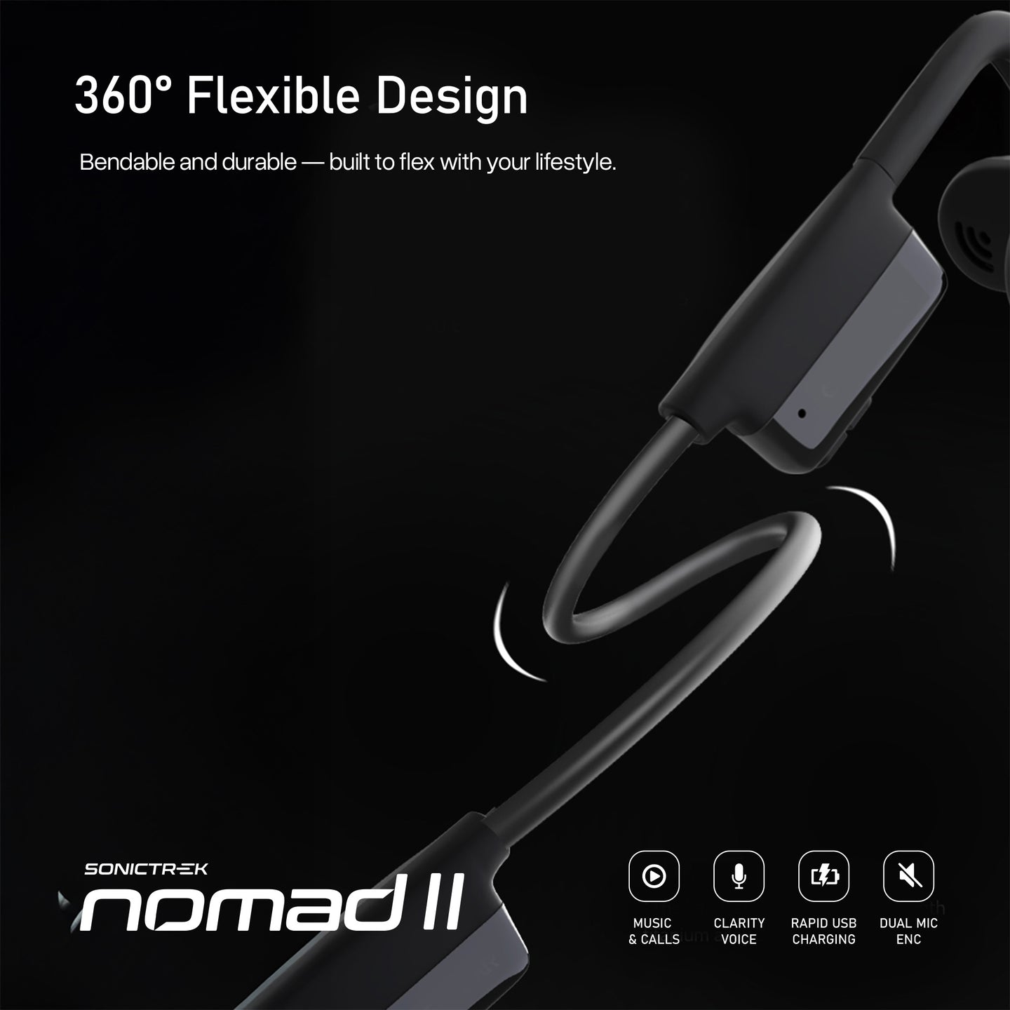Sonictrek Nomad 2 Wireless Open Ear Headset With Boom Mic detail view 11