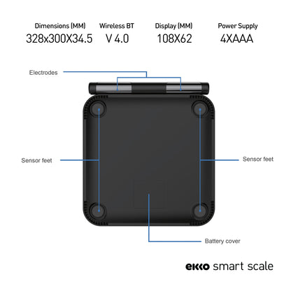Ekko Smart Body Fat Scale with 18 Health Parameter Fitness Tracking App
