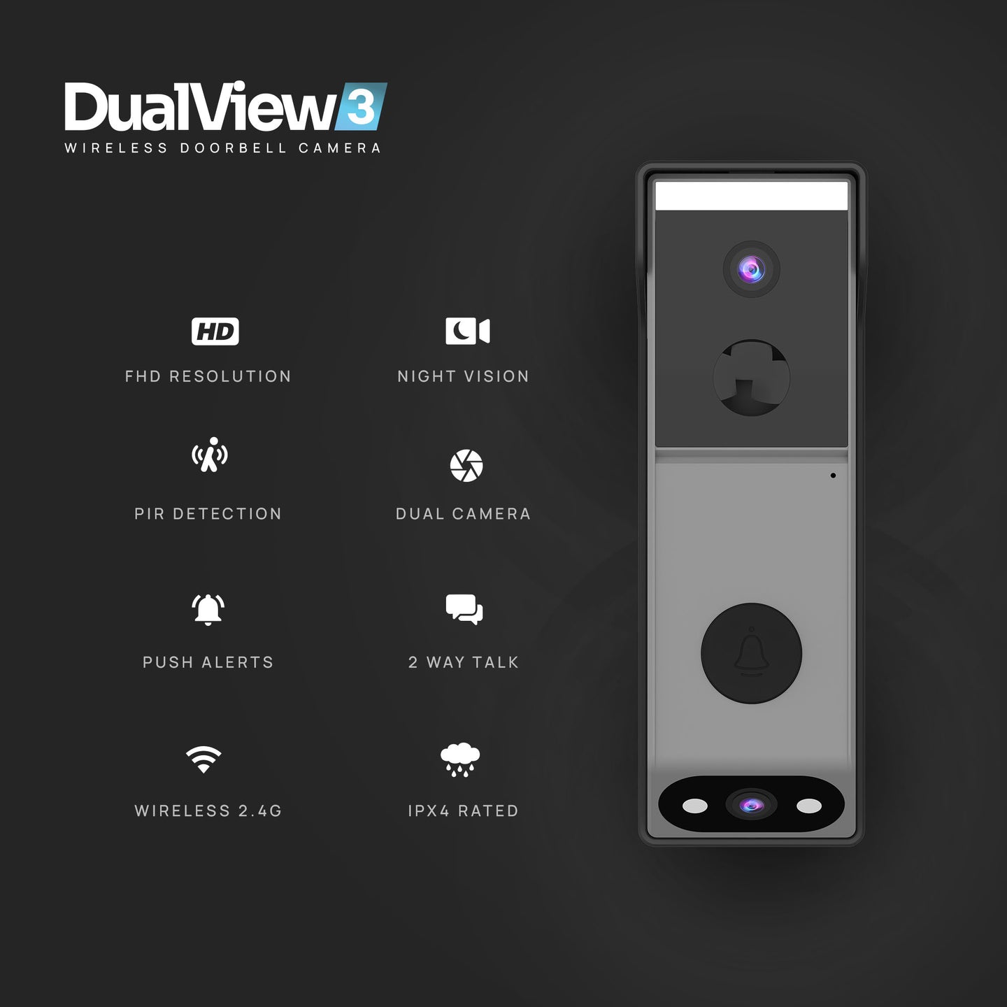 Walkabout DualView 3 Wireless Doorbell Camera With SmartDetect AI Analysis detail view 7