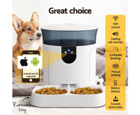 Walkabout iPet 2.0 Automatic Pet Feeder With 3MP Camera and WiFi - Smart Dry detail view 3