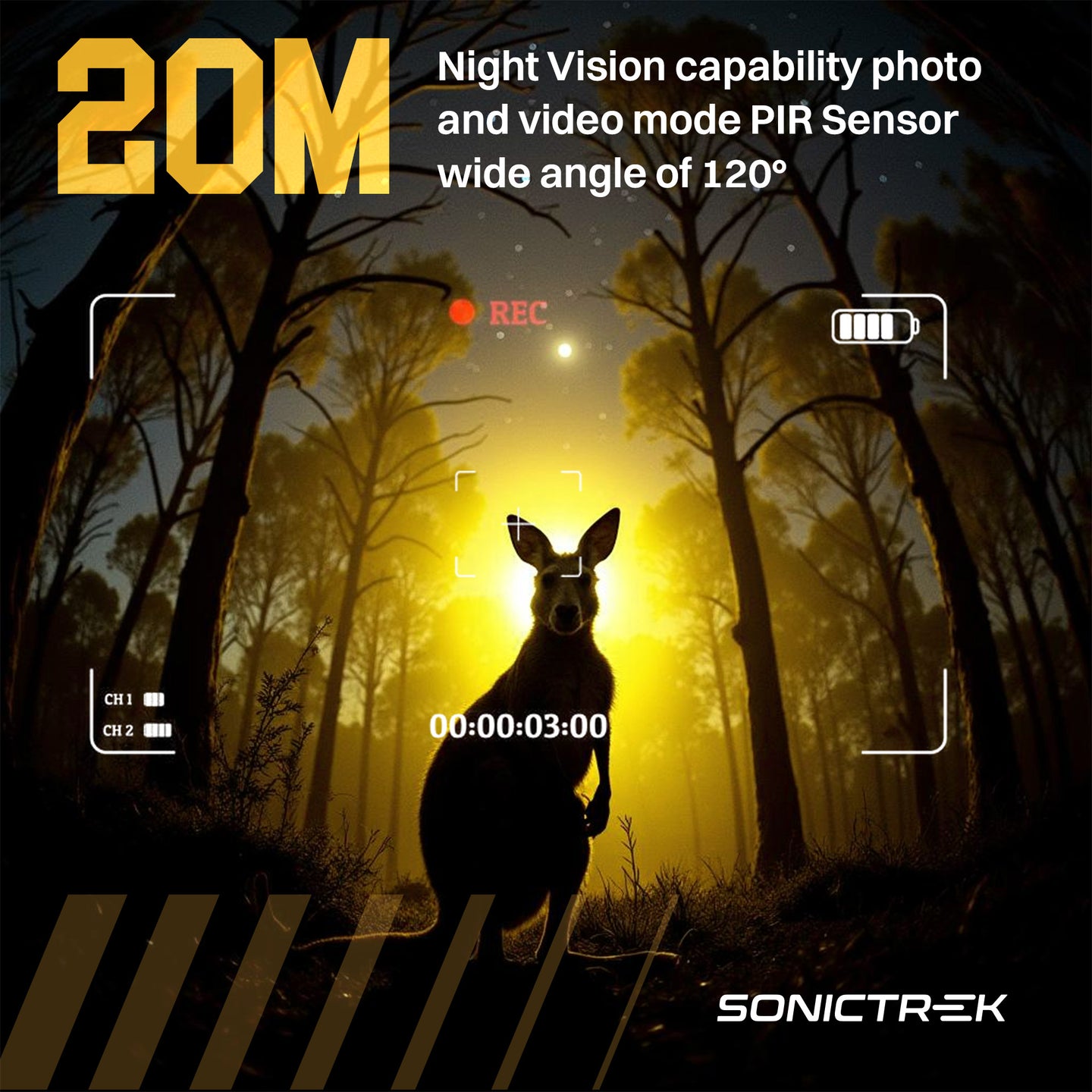 Sonictrek Fast Trigger 4K Cellular Trail Camera motion sensor