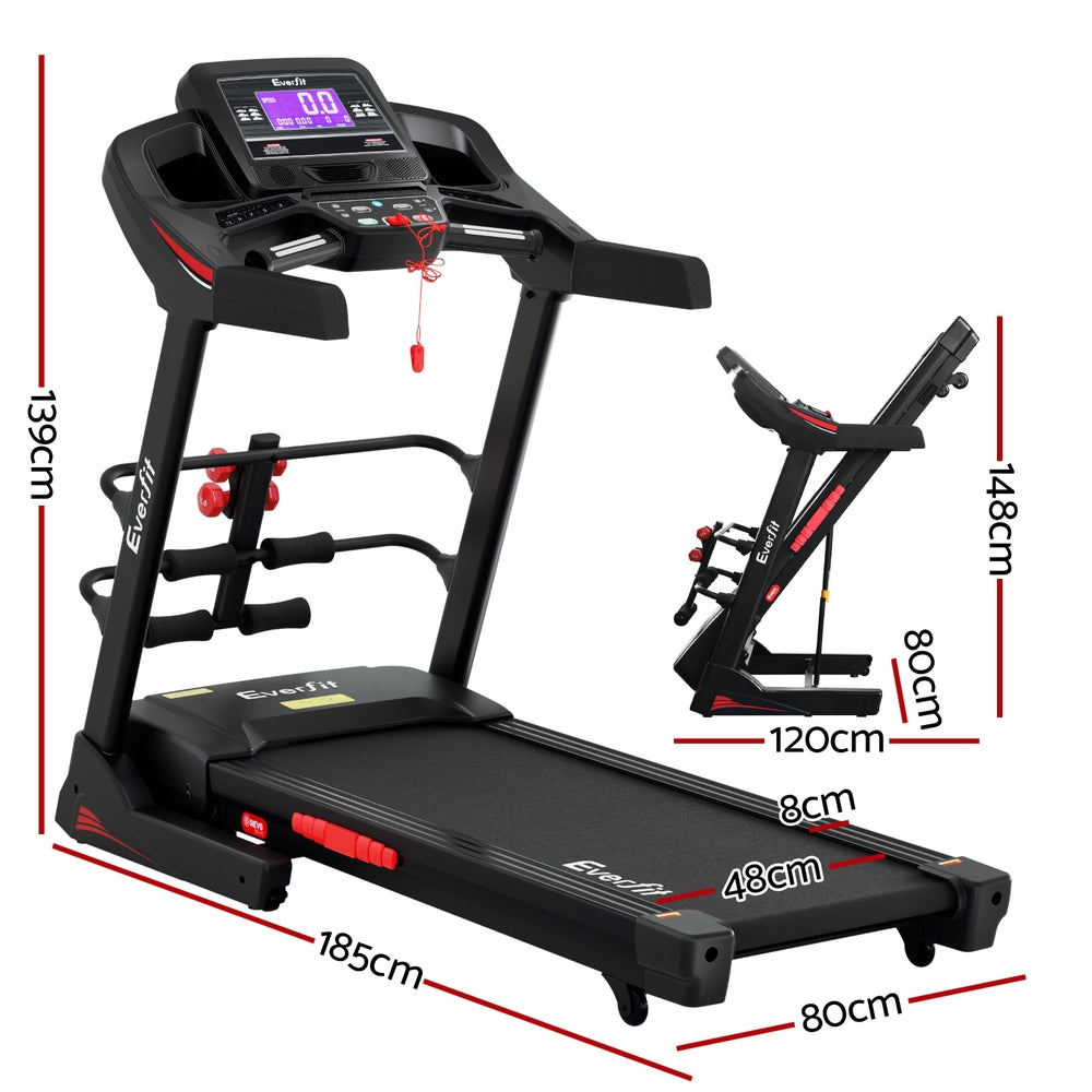 Everfit High Performance 480mm Incline Treadmill With Sit Up Bar And Bluetooth detail view 2