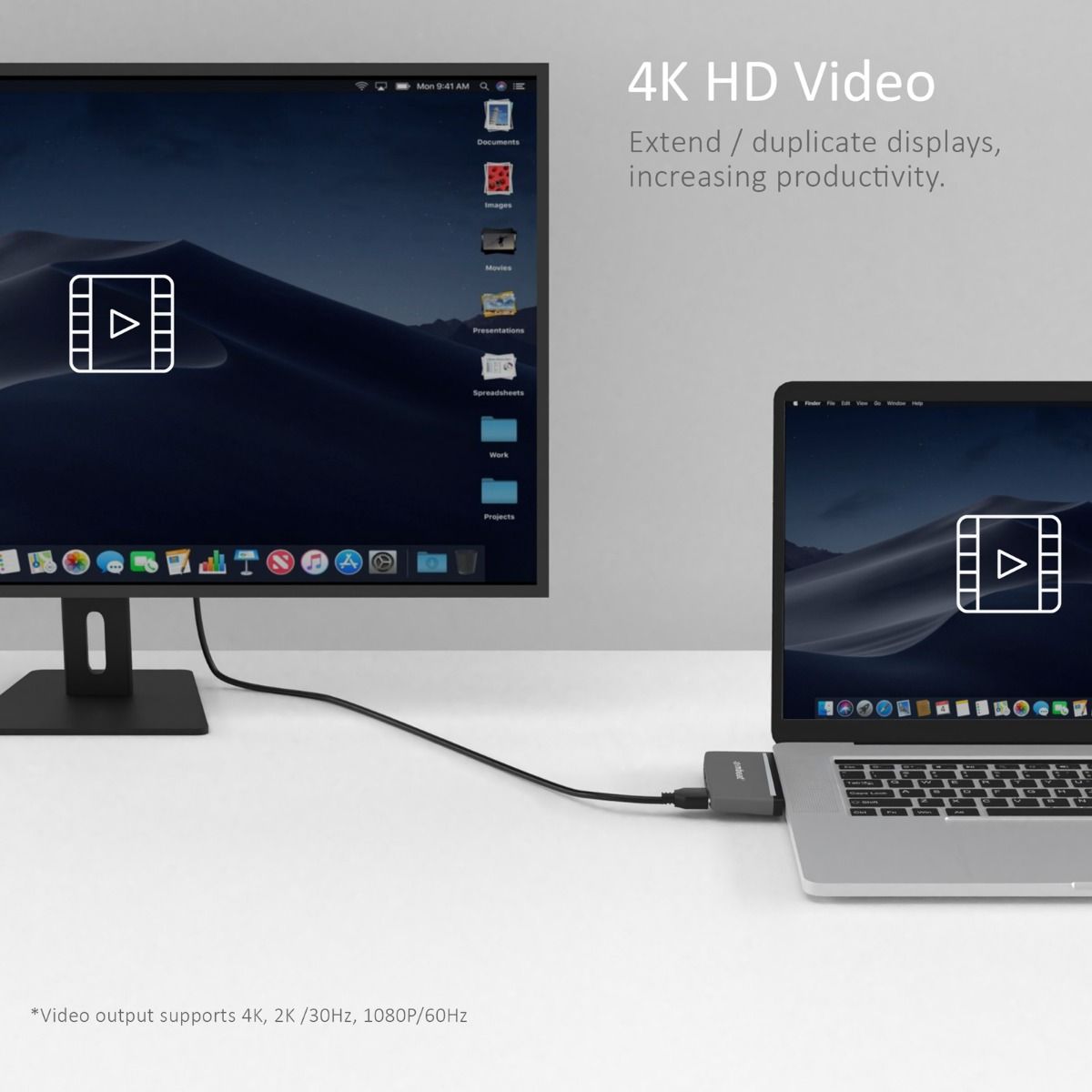 mbeat Essential Pro 5-in-1 USB- C Hub With 4K HDMI, USB-C PD Pass Through detail view 4