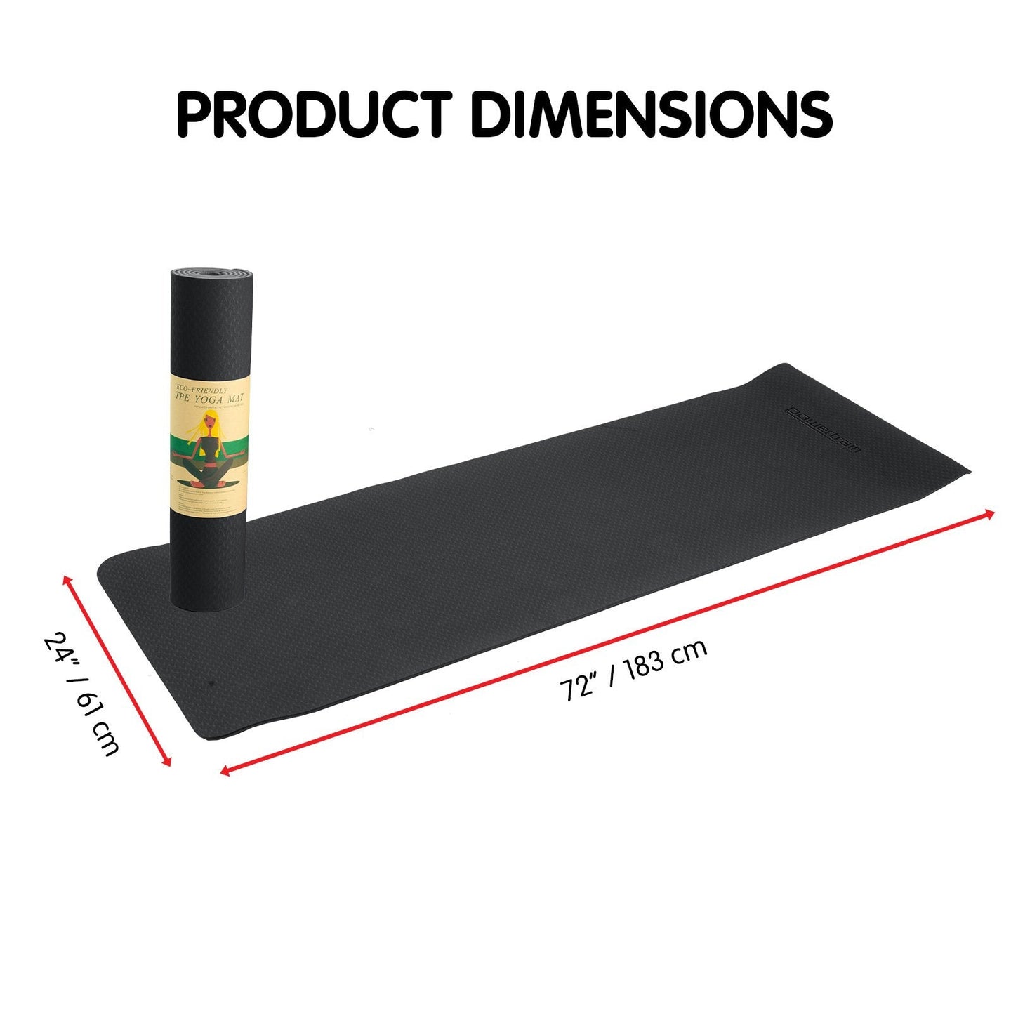 Powertrain Eco-friendly Dual Layer Yoga Mat With Non-slip Surface And Carry detail view 4