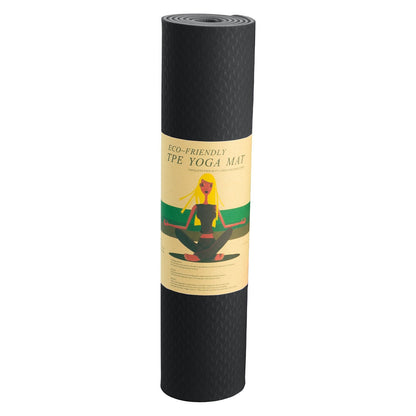 Powertrain Eco-friendly Dual Layer Yoga Mat With Non-slip Surface And Carry Strap