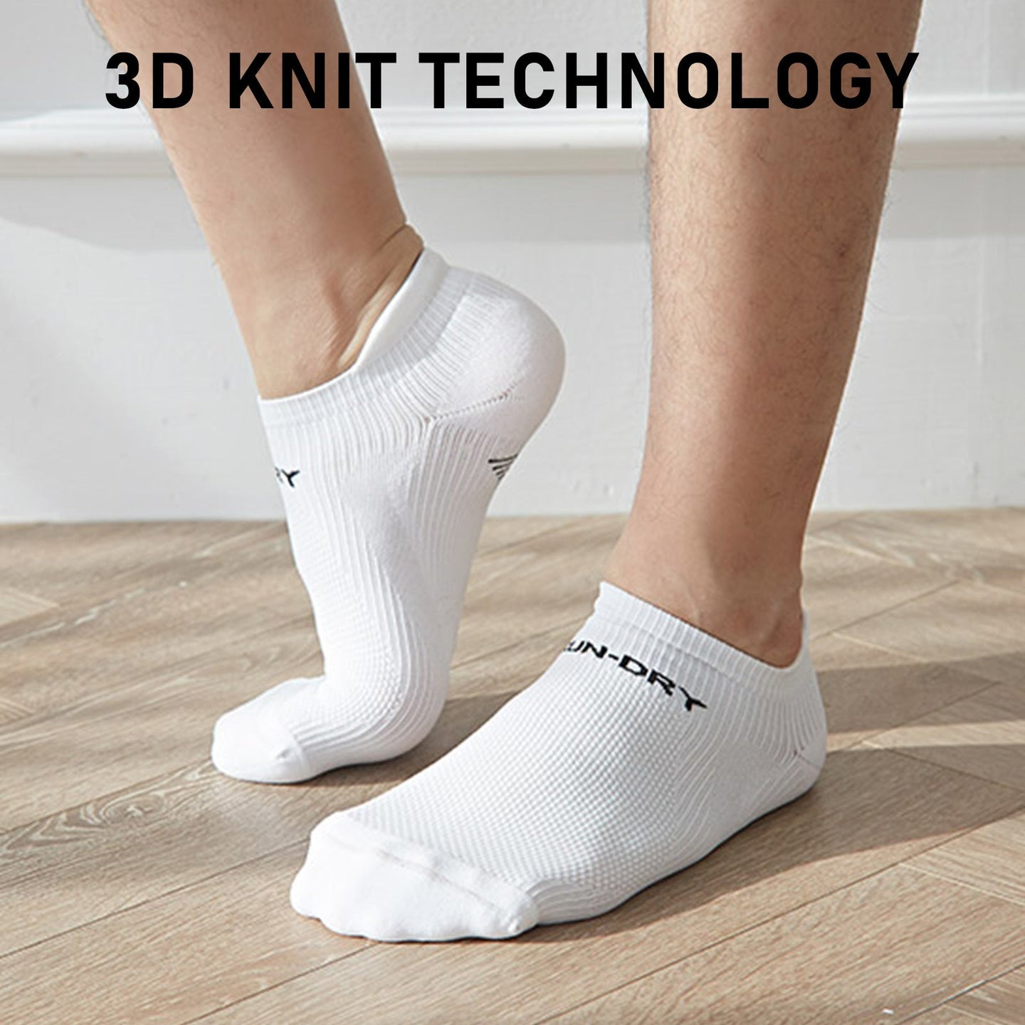 8X Seamless Gym And Running Socks Pack With Non-Slip Heel Tab In 3 Colours detail view 4