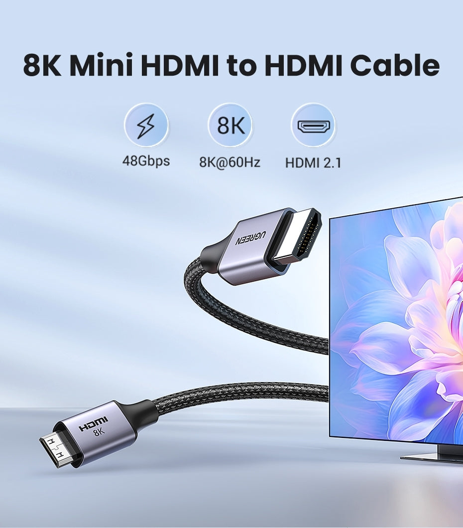 UGREEN 8K Mini-HDMI to HDMI Cable 1M detail view 2
