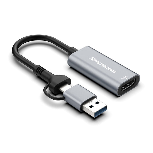 Simplecom Dual USB 3.0 and USB-C to HDMI Adapter