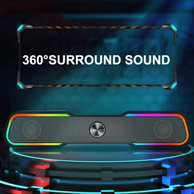 HP DHE-6002-XP Extreme Wired Soundbar Multimedia Speaker With LED Light Show detail view 4