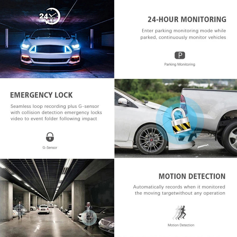 Front and Rear Triple Lens Dash Cam 1080P HD Three-Lens Driving Recorder detail view 3