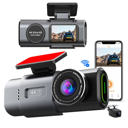 Dashtek Argus II 4K Wifi Dual Front And Rear Dash Cam With 64GB Memory Card