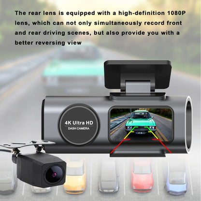 Dashtek Argus II 4K Wifi Dual Front And Rear Dash Cam With 64GB Memory Card