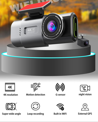 Dashtek Argus II 4K Wifi Dual Front And Rear Dash Cam With 64GB Memory Card