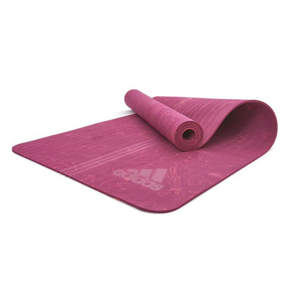 Adidas Premium Power Berry Yoga Mat With Included Easy Carry Strap