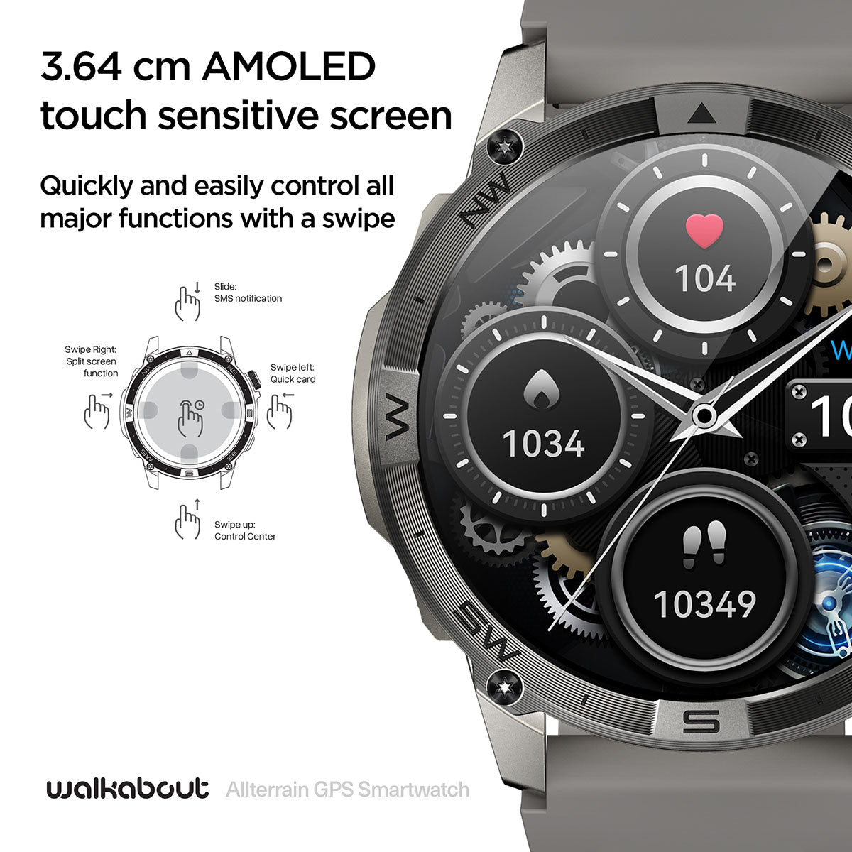 Walkabout Allterrain GPS Smartwatch With Worldwide GPS Coverage Plus Health touch controls