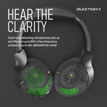 Sonictrek QuietMix II Active Noise Canceling Wireless Headphones With SmartQ Silencing Technology