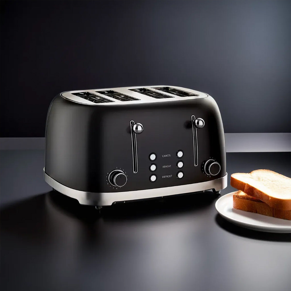 Bonzachef Multitoast Plus 4-Slice Popup Toaster With Ceramic Heating E ...