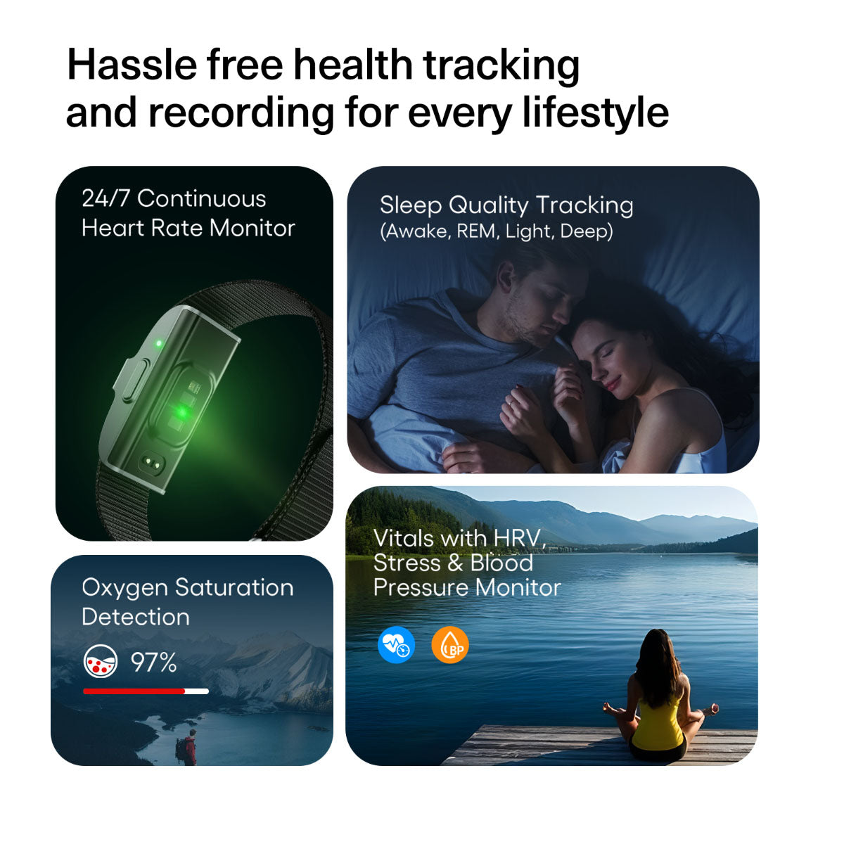 Walkabout FitBand XP 24-Hour Health Monitoring Wristband And AI Tracking App in use
