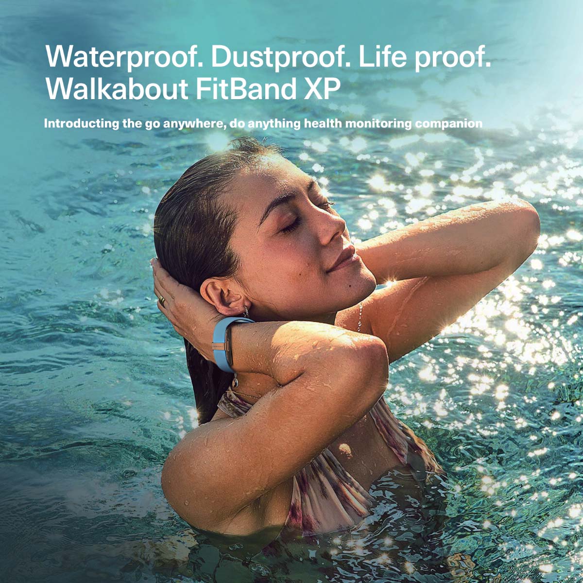 Walkabout FitBand XP 24-Hour Health Monitoring Wristband And AI Tracking App water-resistant design