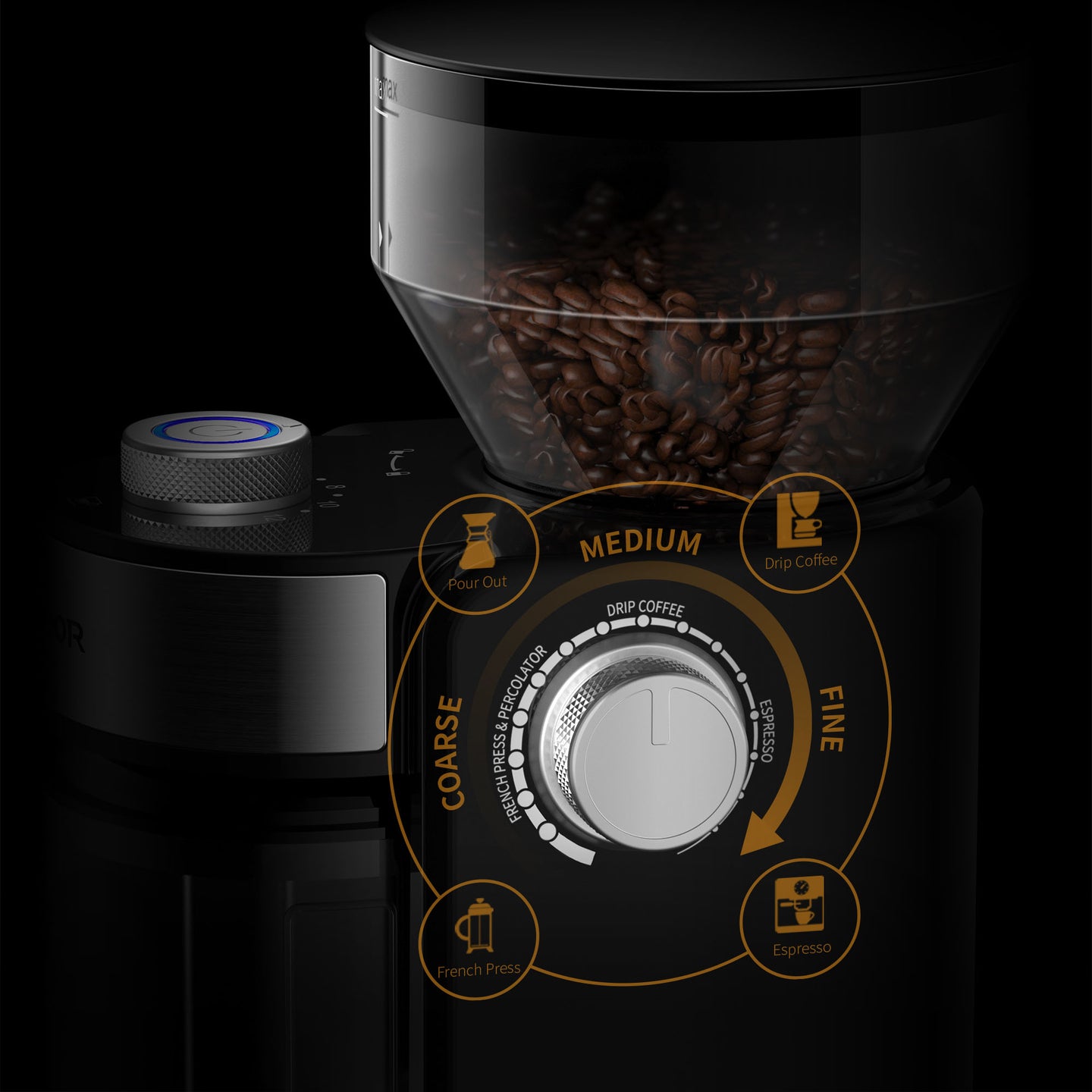 Bonzachef Perfect Grind 2 Electric Coffee Grinder detail view 4