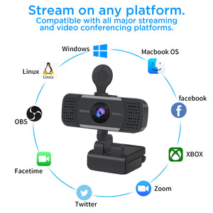 Sonictrek Studio Streaming 4K Webcam With Built In Microphone Plus Smart Noise Reduction