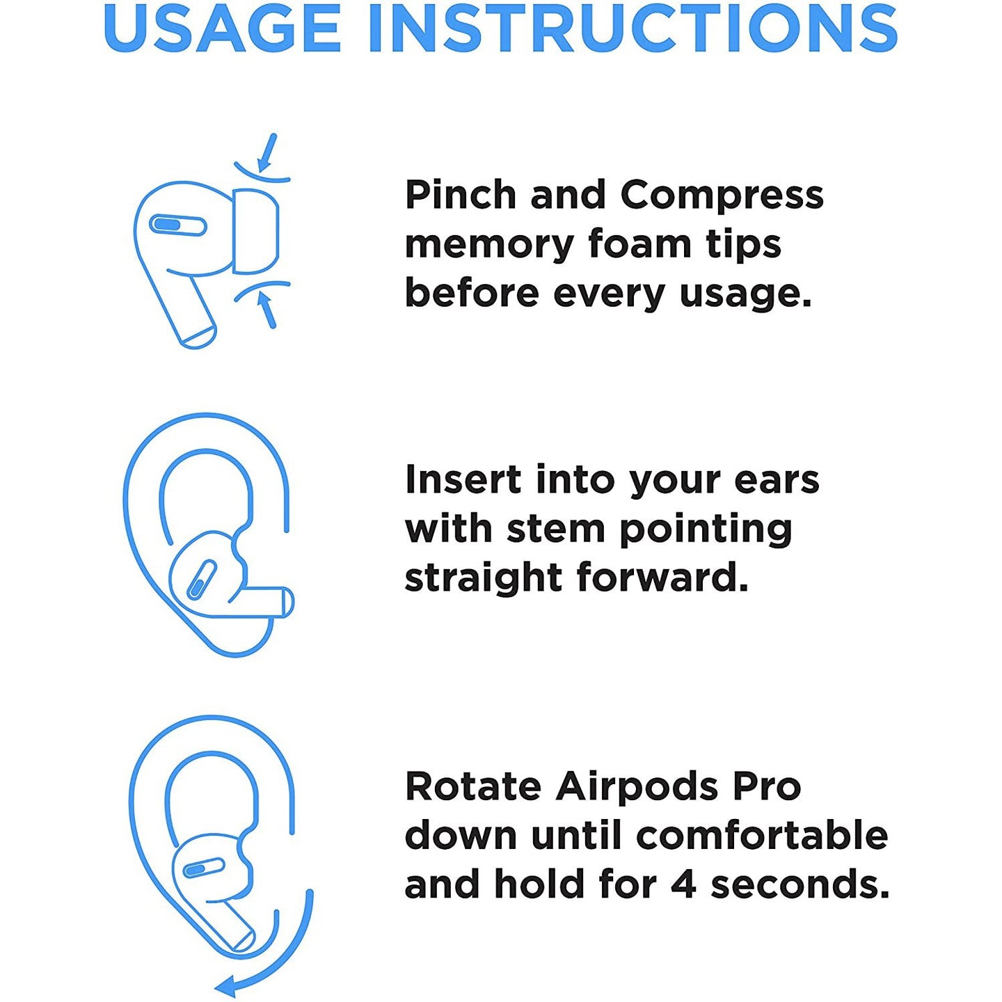 Airfome Memory Foam Replacement Premium Ear Tips for Apple AirPods Pro detail view 4