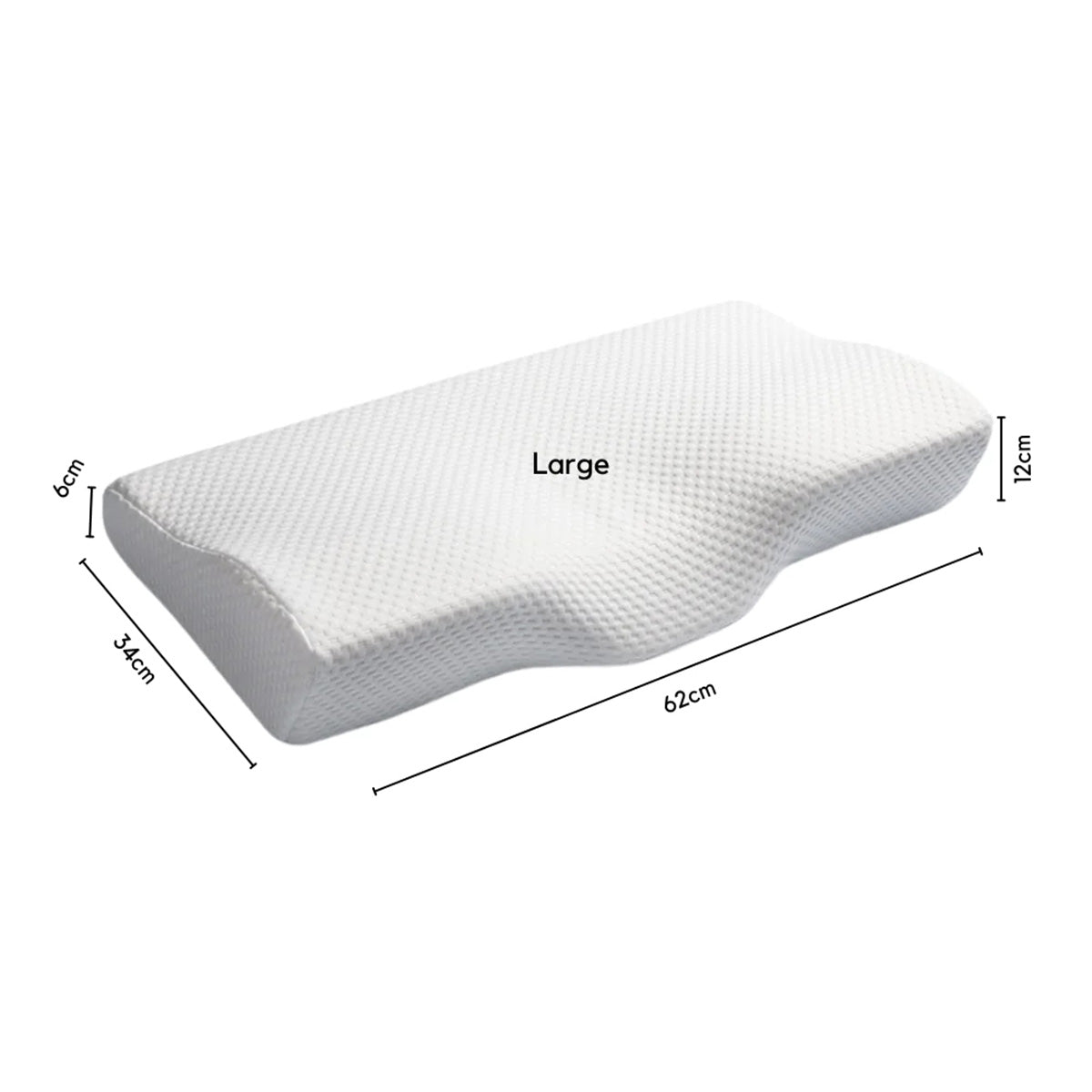 Ekko Contoured Memory Foam Pillow With Sleeptek Hypoallergenic Cooling Cover Size Large