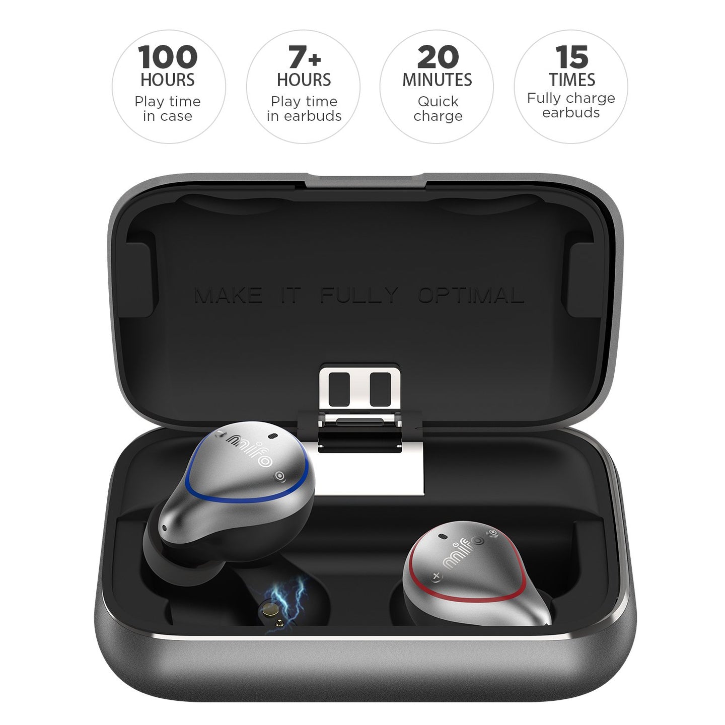 Mifo O5 Professional Wireless Earbuds battery and charging features
